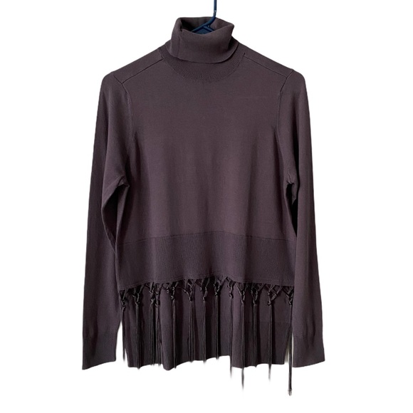 Diane Gilman Purple Fringe Turtleneck Sweater NWT - Picture 9 of 9